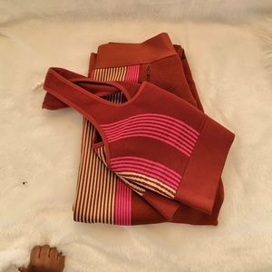 Fabletics Ultra High-Waisted Seamless Stripe Legging and Kelsea sports bra Bra